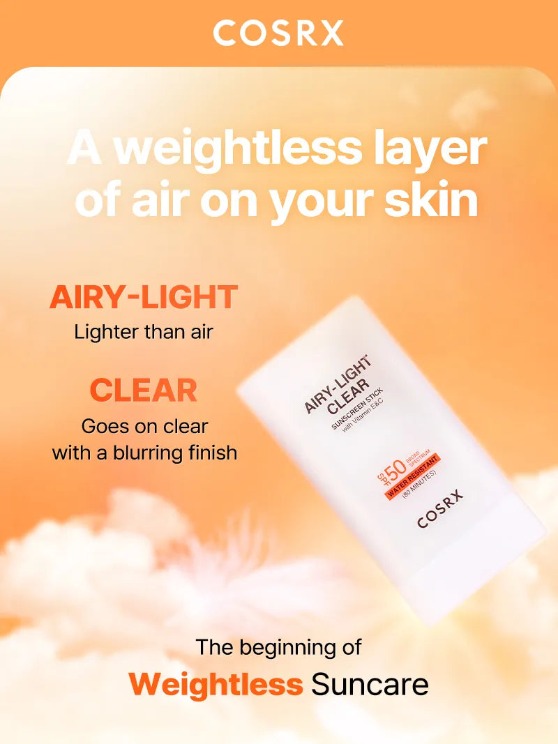 COSRX AIRY-LIGHT OIL CONTROL CLEAR SUNSCREEN STICK SPF 50